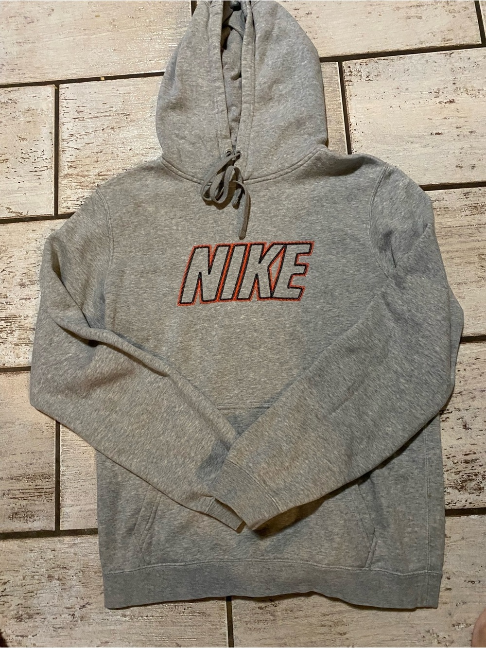 Nike Men's Gray Logo Hooded Sweatshirt size S